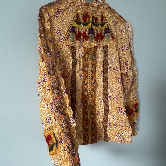 🏷️Anthropologie Maeve Goldie embroidered ruffle blouse - Picture 10 of 17